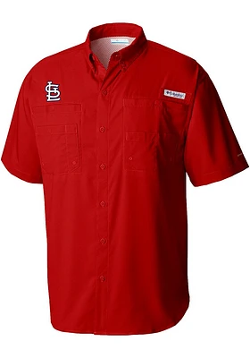 Columbia St Louis Cardinals Mens TAMIAMI Short Sleeve Dress Shirt