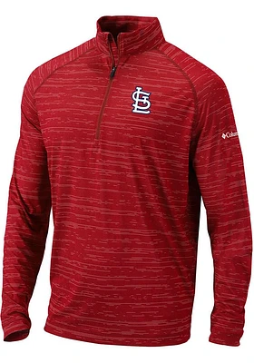 Columbia St Louis Cardinals Mens Red Approach Long Sleeve Qtr Zip Pullover