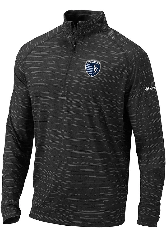 Columbia Sporting Kansas City Mens Black Approach Long Sleeve Qtr Zip Pullover