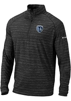 Columbia Sporting Kansas City Mens Black Approach Long Sleeve Qtr Zip Pullover