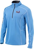 Columbia St Louis Cardinals Mens Light Blue Shotgun Long Sleeve Qtr Zip Pullover