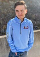 Columbia St Louis Cardinals Mens Light Blue Shotgun Long Sleeve Qtr Zip Pullover