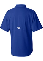 Columbia Texas Rangers Mens Blue Tamiami Short Sleeve Dress Shirt