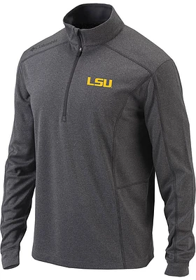 Columbia LSU Tigers Mens Grey Shotgun Long Sleeve Qtr Zip Pullover