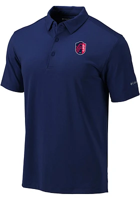 Columbia St Louis City SC Mens Navy Blue Drive Short Sleeve Polo