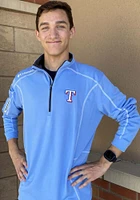 Columbia Texas Rangers Mens Light Blue Shotgun Long Sleeve Qtr Zip Pullover