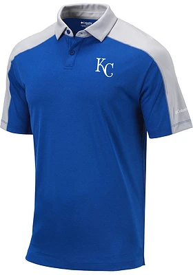 Columbia Kansas City Royals Mens Blue Bracket Short Sleeve Polo