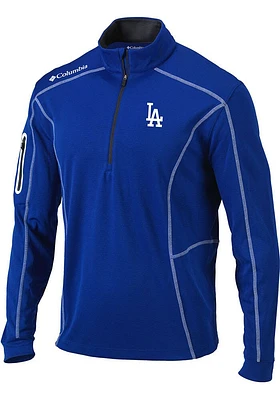 Columbia Los Angeles Dodgers Mens Blue Omni-Wick Shotgun Long Sleeve Qtr Zip Pullover