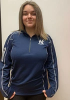 Columbia New York Yankees Mens Navy Blue Omni-Wick Shotgun Long Sleeve Qtr Zip Pullover