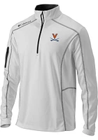 Columbia Virginia Cavaliers Mens White Shotgun Long Sleeve Qtr Zip Pullover
