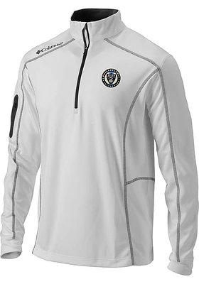 Columbia Philadelphia Union Mens White Shotgun Long Sleeve Qtr Zip Pullover