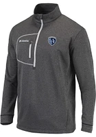Columbia Sporting Kansas City Mens Charcoal Explorer Long Sleeve Qtr Zip Pullover