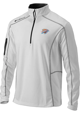 Columbia Oklahoma City Thunder Mens White Shotgun Long Sleeve Qtr Zip Pullover