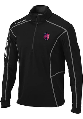 Columbia St Louis City SC Mens Black SHOTGUN Long Sleeve Qtr Zip Pullover