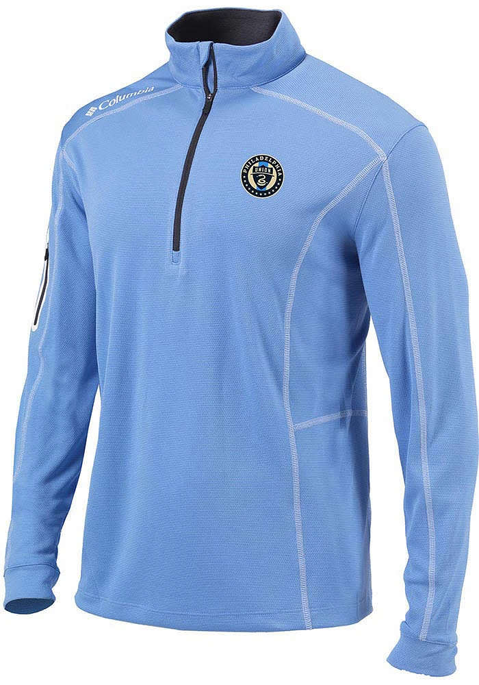Columbia Philadelphia Union Mens Light Blue SHOTGUN Long Sleeve Qtr Zip Pullover