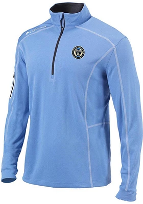 Columbia Philadelphia Union Mens Light Blue SHOTGUN Long Sleeve Qtr Zip Pullover