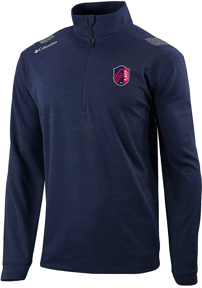 Columbia St Louis City SC Mens Navy Blue OAKLAND DOWNS Long Sleeve Qtr Zip Pullover