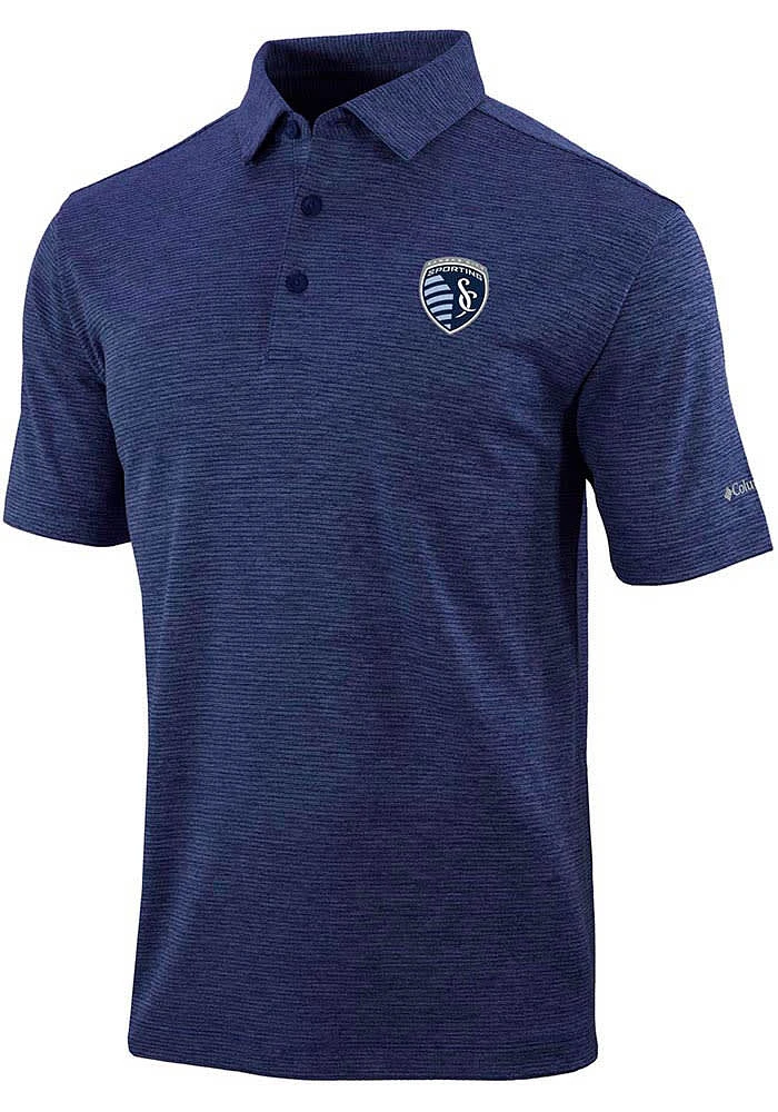 Columbia Sporting Kansas City Mens Navy Blue SET II Short Sleeve Polo