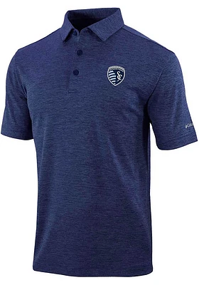 Columbia Sporting Kansas City Mens Navy Blue SET II Short Sleeve Polo