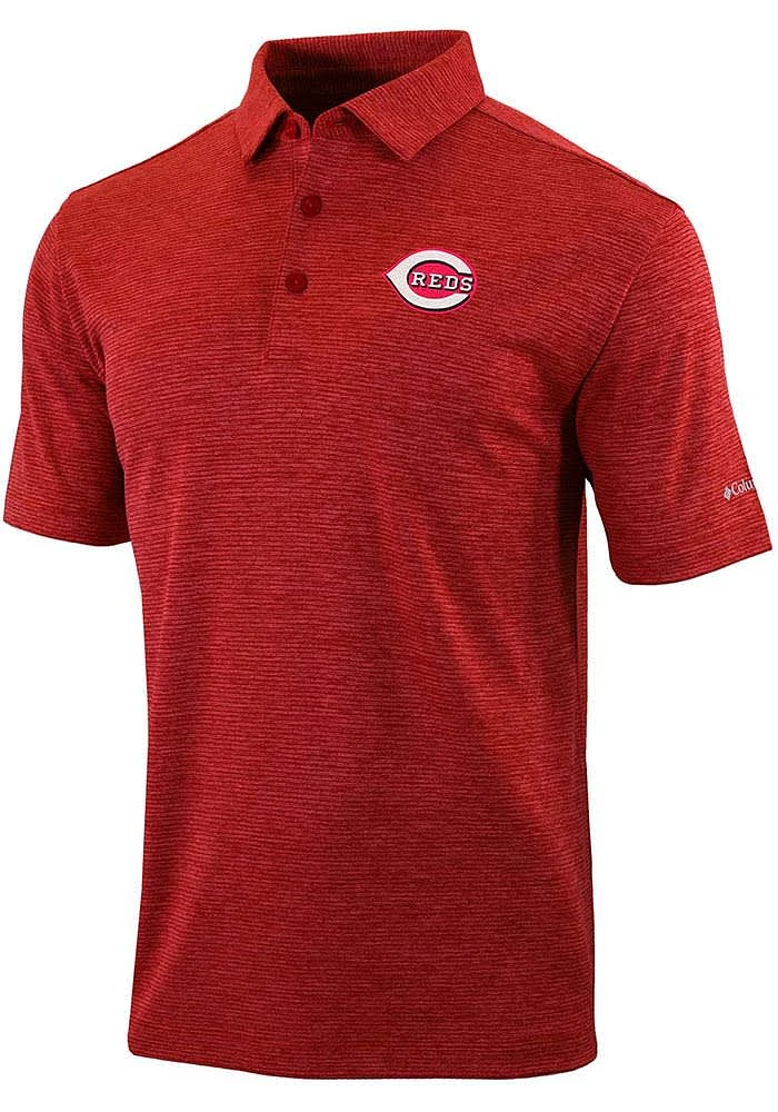 Columbia Cincinnati Reds Mens Red Set II Short Sleeve Polo