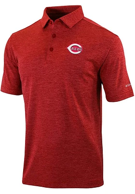 Columbia Cincinnati Reds Mens Red Set II Short Sleeve Polo