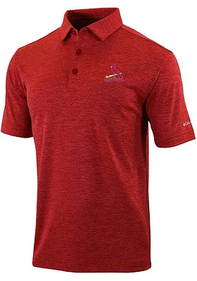 Columbia St Louis Cardinals Mens Red Set II Short Sleeve Polo