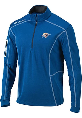Columbia Oklahoma City Thunder Mens Blue Shotgun Long Sleeve Qtr Zip Pullover