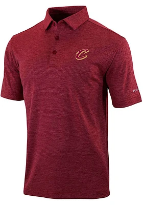 Columbia Cleveland Cavaliers Mens Maroon Set II Short Sleeve Polo