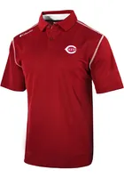 Columbia Cincinnati Reds Mens Red Heat Seal Omni-Wick Shotgun Short Sleeve Polo