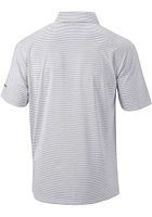 Columbia Cleveland Guardians Mens Grey Club Invite Short Sleeve Polo