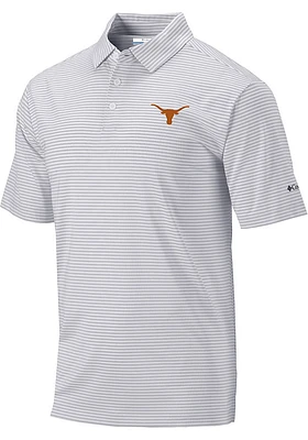 Columbia Texas Longhorns Mens Grey Club Invite Short Sleeve Polo