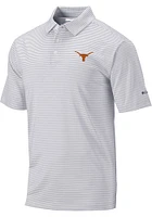 Columbia Texas Longhorns Mens Grey Club Invite Short Sleeve Polo
