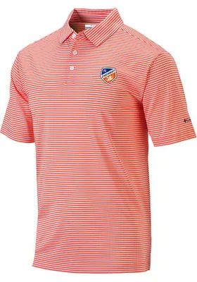 Columbia FC Cincinnati Mens Orange Invite Stripe Short Sleeve Polo