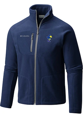 Columbia Kansas Jayhawks Mens Navy Blue Fast Trek II Medium Weight Jacket