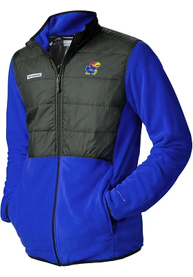 Columbia Kansas Jayhawks Mens Blue Basin Butte Light Weight Jacket