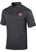 Columbia Detroit Pistons Mens Black Smooth Roll Short Sleeve Polo