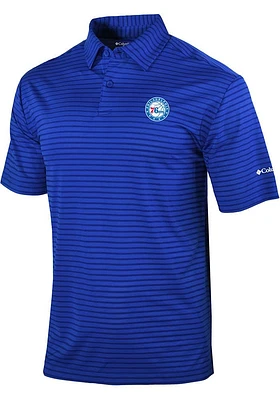 Columbia Philadelphia 76ers Mens Blue Smooth Roll Short Sleeve Polo