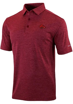 Columbia Arkansas Razorbacks Mens Red Set II Short Sleeve Polo