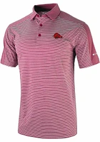 Columbia Arkansas Razorbacks Mens Red Contention Short Sleeve Polo