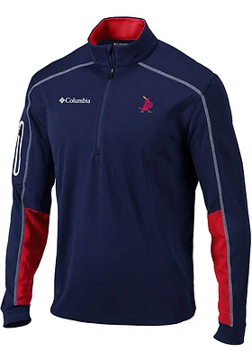 Columbia St Louis Cardinals Mens Navy Blue Shotgun 2.0 Long Sleeve Qtr Zip Pullover