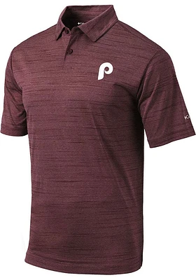 Columbia Philadelphia Phillies Mens Maroon Set Short Sleeve Polo