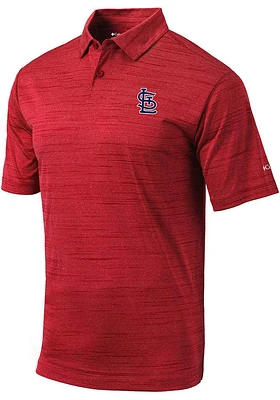Columbia St Louis Cardinals Mens Red Set Short Sleeve Polo