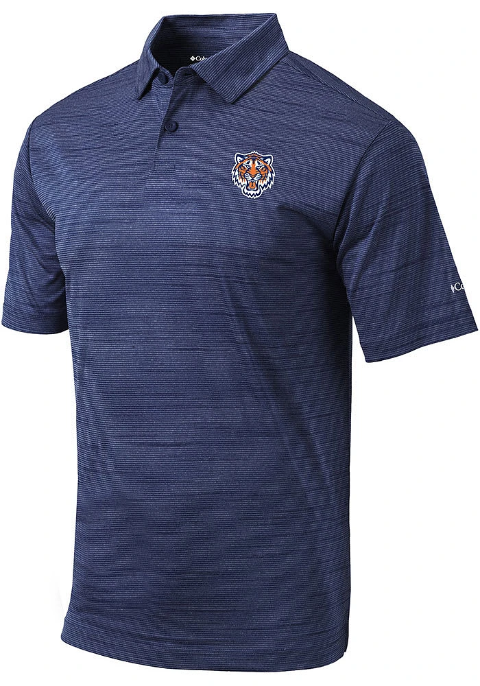 Columbia Detroit Tigers Mens Navy Blue Set Short Sleeve Polo