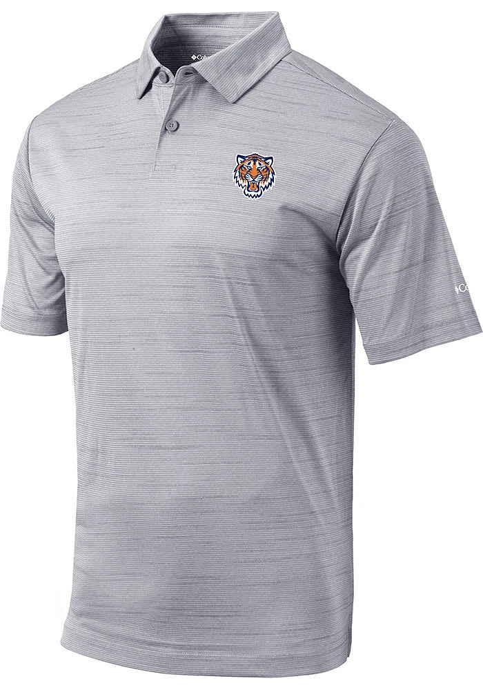Columbia Detroit Tigers Mens Grey Set Short Sleeve Polo