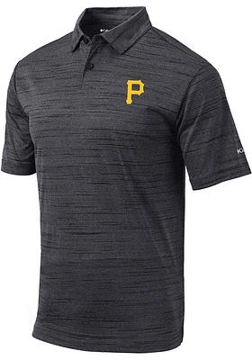 Columbia Pittsburgh Pirates Mens Black Set Short Sleeve Polo