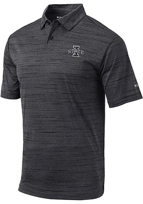 Columbia Iowa State Cyclones Mens Black Set Design Short Sleeve Polo