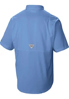 Columbia Texas Rangers Mens Light Blue Tamiami SS Woven Short Sleeve Dress Shirt