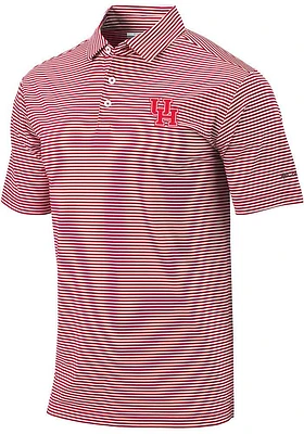 Columbia Houston Cougars Mens Red Club Invite Short Sleeve Polo