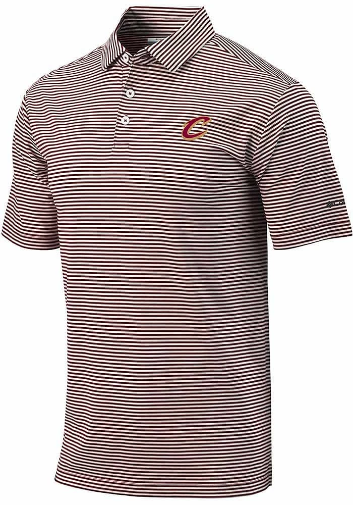 Columbia Cleveland Cavaliers Mens Red Club Invite Short Sleeve Polo