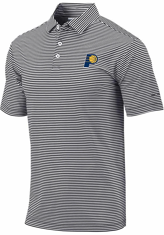 Columbia Indiana Pacers Mens Black Club Invite Short Sleeve Polo